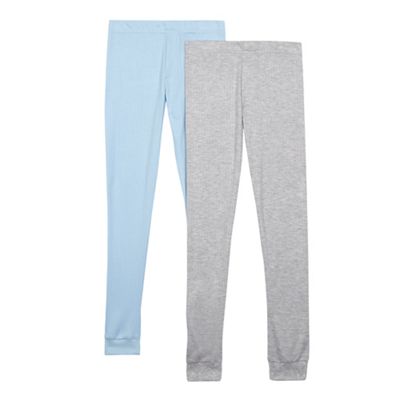 Boys' pack of two multi-coloured ribbed thermal trousers